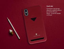 iphone xs deklas - Vix&Fox Card Slot Back Shell For Apple iPhone XS Max Red - 5 nuotrauka