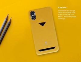 iphone xs deklas - Vix&Fox Card Slot Back Shell For Apple iPhone X/XS Yellow - 5 nuotrauka