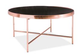 rudas valgomasis stalas - Signal Meble Table Lawa Gina B Black/Copperwym - 2 nuotrauka