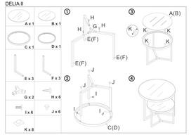 ermitazas stalai - Signal Meble Delia II Coffee Table Set Black - 3 nuotrauka