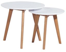 ermitazas stalai - Signal Meble Milan S2 A Set Of Two Coffee Tables White/Oak - 1 nuotrauka