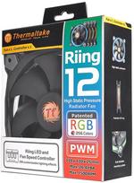 fan case - Thermaltake Riing 12 LED RGB Case Fan Black 3-Pack CL-F042-PL12SW-B - 14 nuotrauka