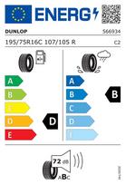 padangos r16c 195 75 - Dunlop Econodrive 195/75 R16C 107/105R - 4 nuotrauka