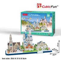 cubicfun 3d puzzle - CubicFun City Line Bavaria 3D 178pcs MC267H - 5 nuotrauka