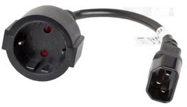 Lanberg Adapter IEC C14 / Schuko 0.2m Black