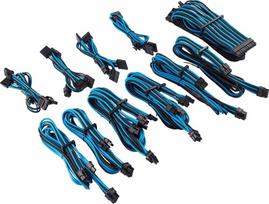corsair psu - Corsair Premium Individually Sleeved PSU Cables Pro Kit Type 4 Gen 4 Black/Blue - 2 nuotrauka