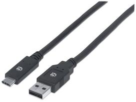 type c to type c laidas 2m - Manhattan USB To USB Type-C Black 2m - 1 nuotrauka