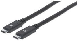 type c to type c laidas 2m - Manhattan USB 3.1 Gen1 Type-C To Type-C Cable Black 2m - 1 nuotrauka