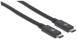 usb 3.2 gen 2 cable - Manhattan USB 3.1 Gen1 Type-C To Type-C Cable Black 1m - 2 nuotrauka