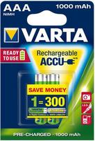 ikraunami aaa elementai - Varta Rechargaeble Batteries AAA 2x 1000mAh - 2 nuotrauka