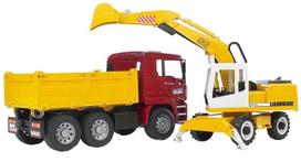 BRUDER statybinis sunkvežimis MAN TGA ir ekskavatorius Liebherr, 2751