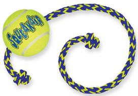 kong kamuoliukas sunims - Kong Squeaker Tennis Ball With Rope Medium - 2 nuotrauka