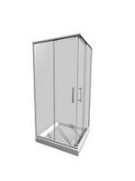 duso kabina 90x90 - Jika Lyra Plus White Transparent Glass Shower - 1 nuotrauka