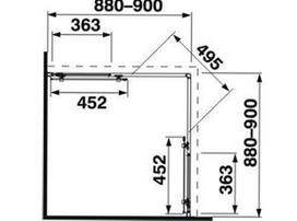 duso kabina 90x90 - Jika Lyra Plus White Transparent Glass Shower - 2 nuotrauka