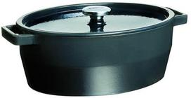 Pyrex SlowCook Oval Cast Iron Casserole 33cm Gray