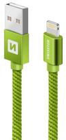 pakrovejas lightning - Swissten Textile USB To Apple Lighting Fast Charge Cable 2m Green - 2 nuotrauka