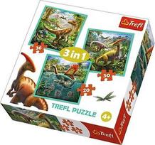 Trefl 3-In-1 Puzzle Dinosaurs 20/36/50pcs