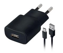 Forever TC-01 USB Wall Charger 2A + Micro USB Cable 1.2m Black