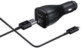 Samsung Dual USB Car Charger With Micro USB Cable 1.5 Black