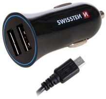 Swissten Dual USB Car Charger With Micro USB Cable 150cm Black