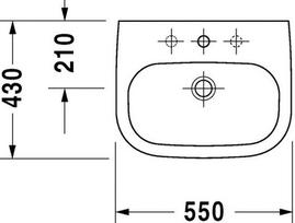 x430 - Duravit D-Code 550x430mm Washbasin White - 2 nuotrauka