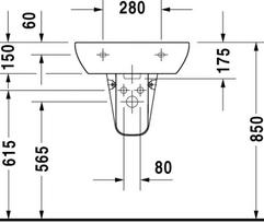 x430 - Duravit D-Code 550x430mm Washbasin White - 4 nuotrauka