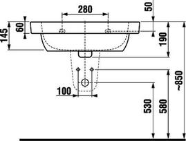 vonios praustuvas 60cm - Jika Washbasin Olymp 60cm - 3 nuotrauka