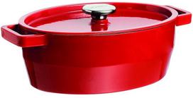 Pyrex SlowCook Oval Cast Iron Casserole 33cm Red