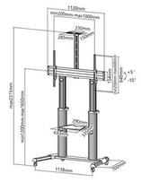 mobilus tv stovas - Techly Mobile Floor Stand for TV 60" - 100" 102734 - 3 nuotrauka