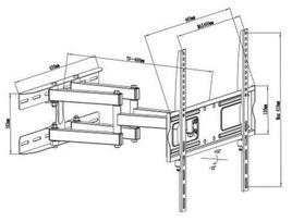 sieninis tv stovas - Maclean Mount For TV 26-55" Black - 5 nuotrauka