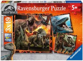 fallen - Ravensburger Puzzle Jurassic World Fallen Kingdom 3x49pcs 08054 - 1 nuotrauka