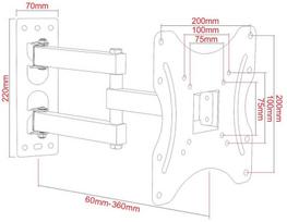 televizoriai 19 - Art AR-60A Holder To TV LED/LCD 19-42'' Black - 2 nuotrauka