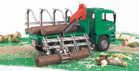 ekskavatoriaus - Bruder MAN Timber Truck With Loading Crane 02769 - 2 nuotrauka