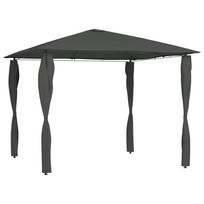 3x3 pavesine lauko - Pavėsinė su šoninėmis sienomis, antracito, 3x3x2,6m, 160g/m² - 1 nuotrauka