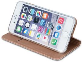 iphone 7 deklas - Blun Premium Matt Smart Book Case For Apple iPhone 7 Plus Gold - 2 nuotrauka