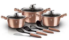GRANITINIŲ PUODŲ RINKINYS BERLINGER HAUS ROSE GOLD BH-6151
