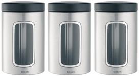 Brabantia Window Canister 1.4l Matt Steel Set 3pcs
