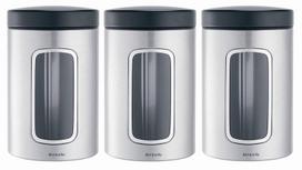 biriu produktu indai brabantia - Brabantia Window Canister 1.4l Matt Steel Set 3pcs - 2 nuotrauka