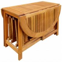 lauko baldai 4 vietu - Lauko baldų komplektas VLX Folding Outdoor Dining Set 45594, rudas, 4 vietų - 5 nuotrauka