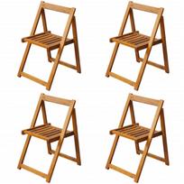 lauko baldai 4 vietu - Lauko baldų komplektas VLX Folding Outdoor Dining Set 45594, rudas, 4 vietų - 6 nuotrauka