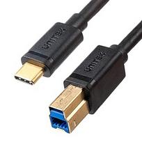 usb b male usb 3.0 - Unitek USB-C - USB-B C14096BK-2M, juoda, 2 m - 1 nuotrauka
