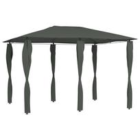 Pavėsinė su šoninėmis sienomis, antracito, 3x4x2,6m, 160g/m²