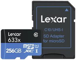 uhs i microsdxc - Lexar microSDXC 633x UHS-I 256GB with Adapter - 2 nuotrauka