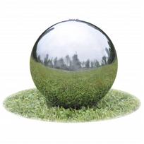 Sodo fontanas sfera su led iš nerūdijančio plieno, 30 cm