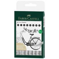Flomasteriai Faber Castell Ecco Pigment Fineliner, vienpusiai, 8 vnt.