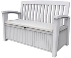 Suoliukas Keter Patio Storage Bench, balta, 61.2 cm x 132.7 cm x 89.5 cm