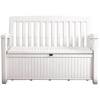 senukai.lt lauko suoliukai - Suoliukas Keter Patio Storage Bench, balta, 61.2 cm x 132.7 cm x 89.5 cm - 2 nuotrauka