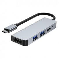 usb type c to usb 2.0 - Tech-Protech V2 Type-C Multiport Hub 4in1 USB / HDMI / PD - 1 nuotrauka