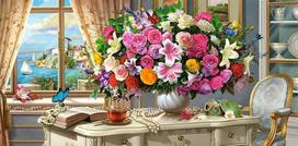delione 4000 - Castorland Puzzle Summer Flowers And Cup Of Tea 4000pcs - 2 nuotrauka