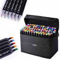dvipusiai flomasteriai - Flomasteriai Double Sided Markers, dvipusiai, 80 vnt. - 2 nuotrauka